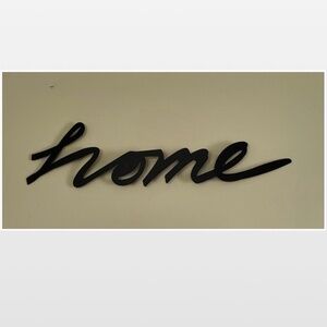 Home Art Metal Semi Flat Black Wall Hanging Décor Word Cutout